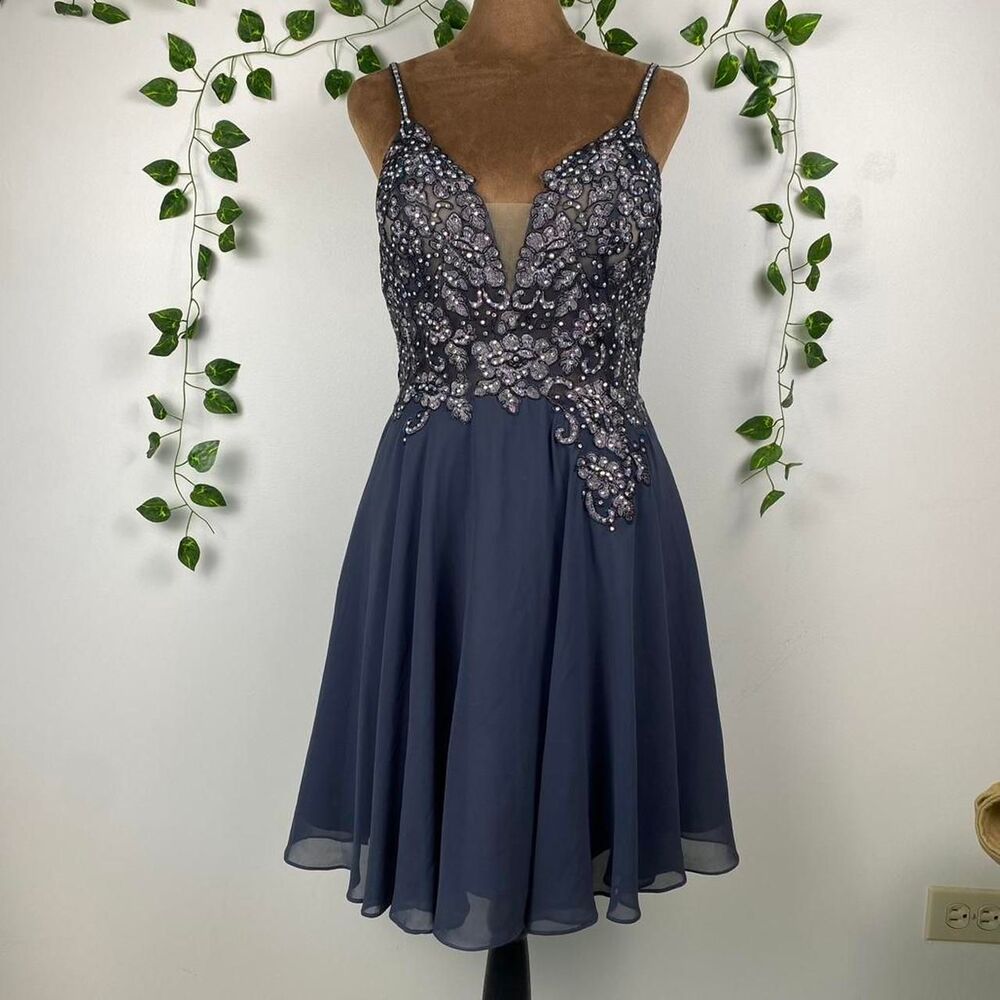 Jovani Women's Grey and Silver Dress